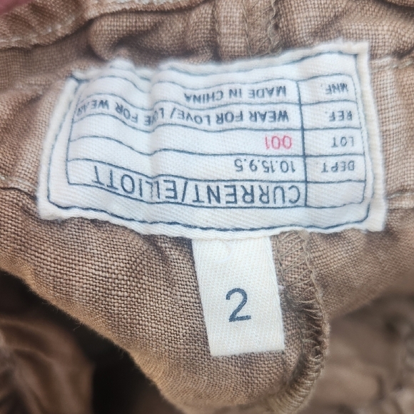 Current/Elliot Aviation Cargo Cropped Linen Pants with Zipper Details Size 2 Med - Picture 4 of 8